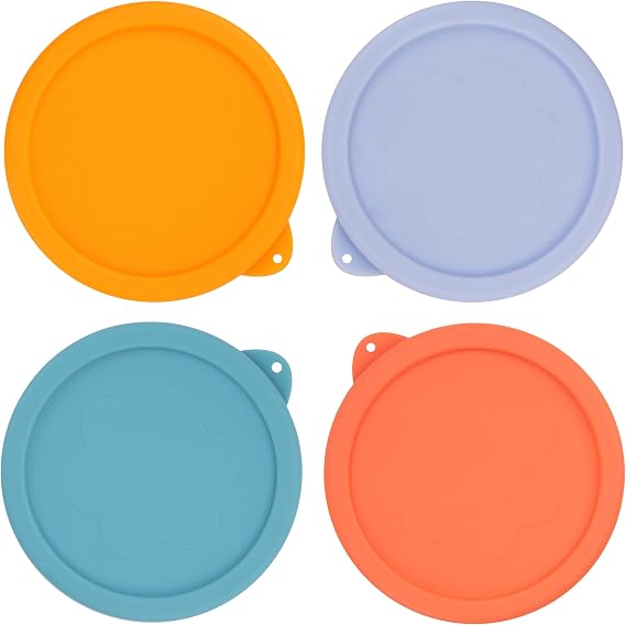 LUVCOSY 2 Cup Silicone Replacement Lids Storage Cover for Anchor Hocking Glass Bowls (Container not Included) 4 Pack Microwave, Dishwasher and Freezer Safe