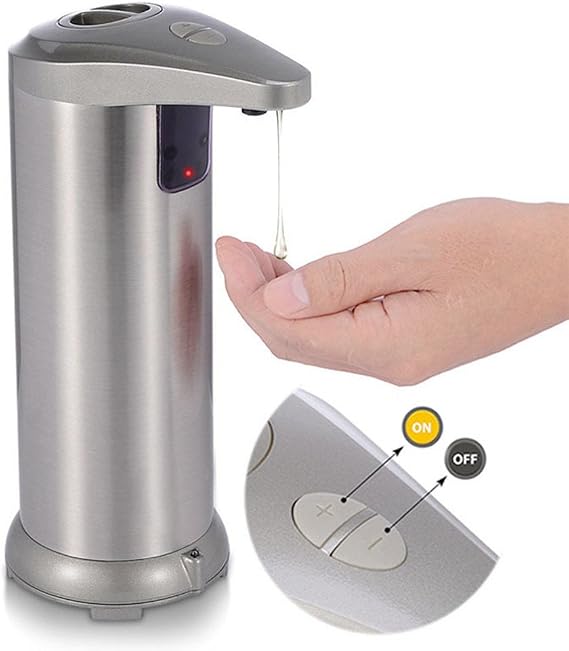 Automatic Soap Dispenser,250ml Touchless Hand Free Soap Dispenser Bathroom,Smart Infrared Motion Sensor Liquid Soap Dispenser for Bathroom Kitchen