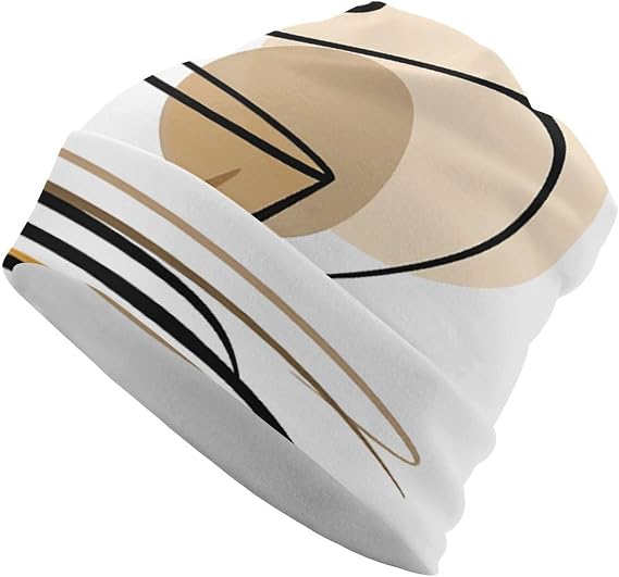 Coffee Line Drawing Beanie for Women Men Slouchy Beanie Hats Winter Knit Hats Cuffed Ski Hat Warm Cozy Skull Cap,Knitted Hat