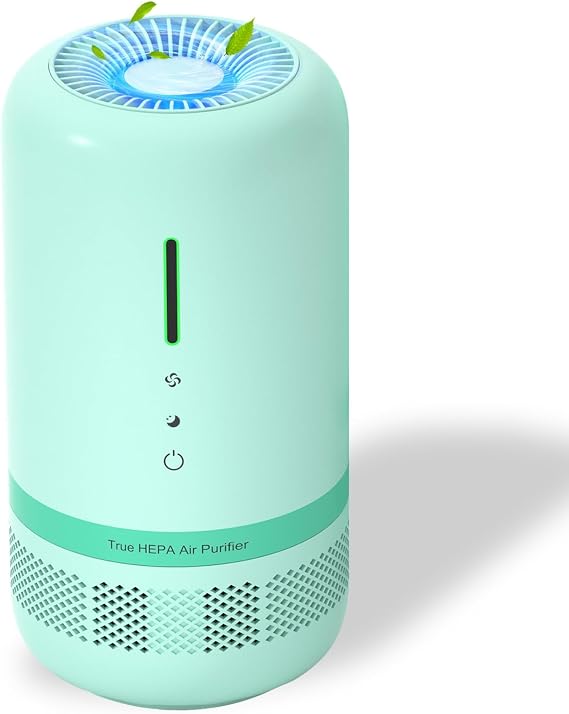 Air Purifiers for Home,H13 HEPA Small Air Purifier for Room up to 960ft2,Air Purifiers for Home Pets,Odor,Dust,Quiet Air Cleaner for Office,Living Room,Bedroom,Kitchen,Green 1 Pack