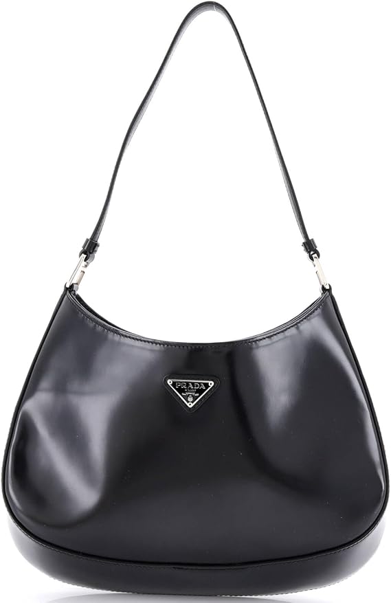 Pre-Loved Cleo Shoulder Bag Spazzolato Leather Medium, Black