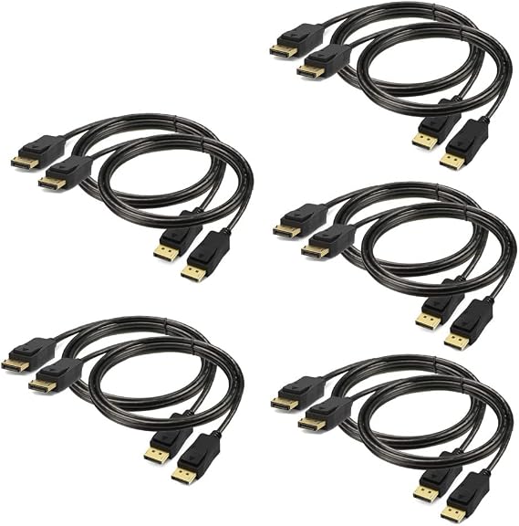 DisplayPort to Displayport Cable 6 feet 10-Pack, Display Port(DP) to DP Cord 6ft [1440P@144Hz,V1.2 ]