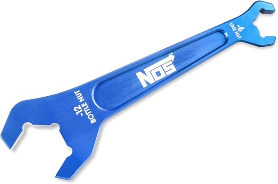 NOS 16126NOS N2O Bottle Nut Wrench -12An & -6An, blue