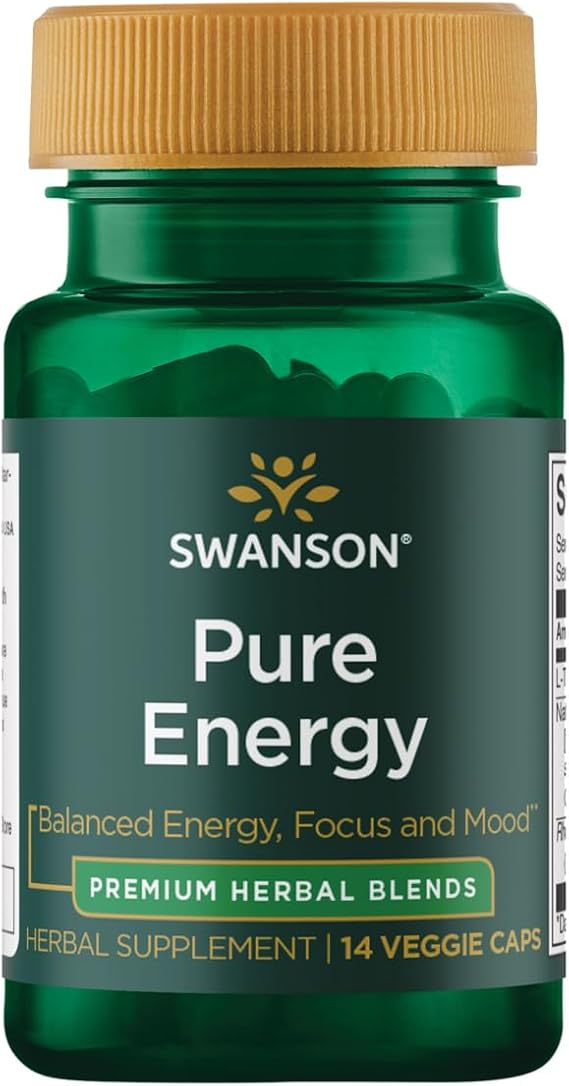 Swanson Pure Energy Herbal Trial Size, 14 Veg Capsules
