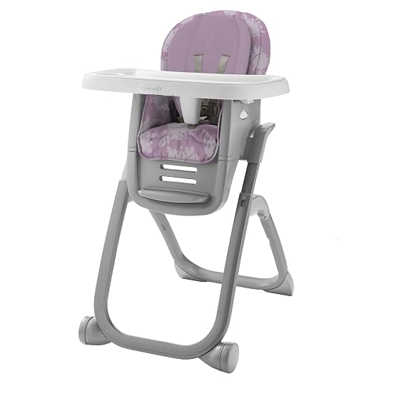 Graco DuoDiner DLX Highchair, 6 Stages of Use Infant to Baby High Chair, Infant to Toddler Booster Seat, Youth Stool, 5 Adjustable Height Positions, Lilac Mod