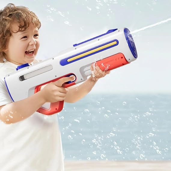 Automatic Suction Water Gun, 12-Meter High-Pressure Continuous Fire, IPX7 Waterproof, Water Blaster for Adults, Perfect for Summer Water Fight, Songkran Festival