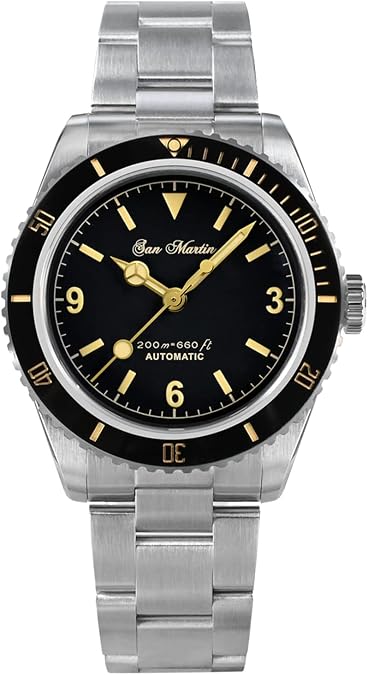 San Martin Watches for Men, YN55 Automatic Sapphire Crystal Mens Wristwatch Super Luminous Classic Watches 200m Dive Watch