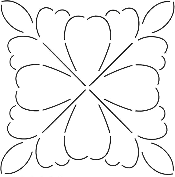 Quilting Creations Double Wedding Ring Design Quilt Stencil, 8-1/2 x 8-1/2"