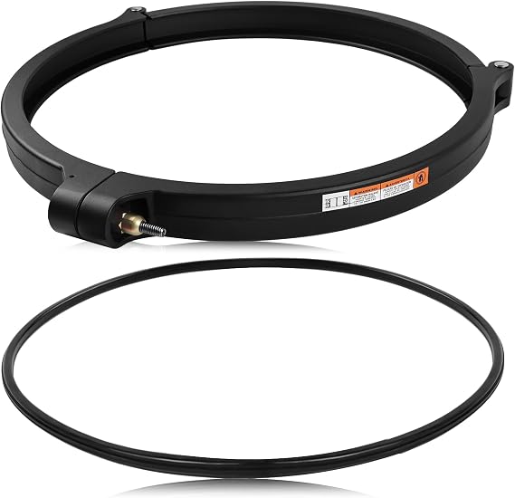 DEX2421JKIT Pool Filter Tension Control Clamp Compatible with Hayward Swim-Clear and Hayward Pro-Grid Filters, Upgrated Filter Clamp Assembly for Pool and Spa Cartridge Filters, with Tank Seal, Black
