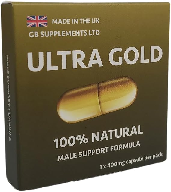 12 x Ultra Gold high Strength Capsules with Delay, 100% Herbal Support Supplement for Men! Male Stamina, Endurance Support Formula