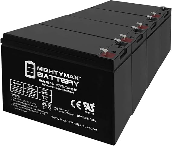 Mighty Max Battery 12V 7Ah SLA Replaces Alpha Technologies Nexsys 1250, 1250E - 4 Pack