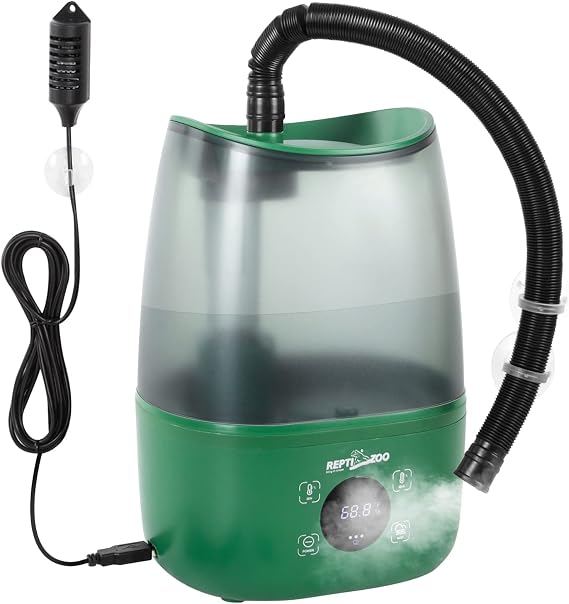 REPTIZOO Reptile Humidifier Fogger, 4L Large Reptile Fogger with Humidity Control, Terrarium Humidifiers with Extended Tube Automatic Reptile Misting System for Reptiles Amphibians Herps Vivarium
