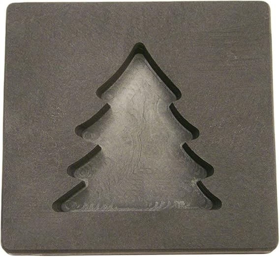 5 oz Gold Christmas Tree Shape High Density Graphite Mold 2.5oz Silver Bar-USA