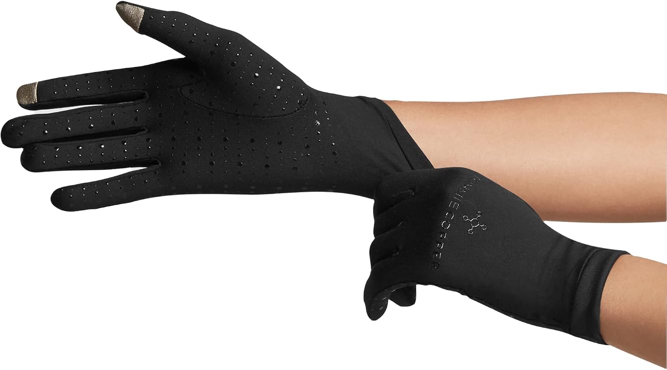 Tommie Copper Core Compression Full Finger Gloves, Unisex, 4D Stretch, Sweat Wicking Gloves for Hand Swelling & Joint Support