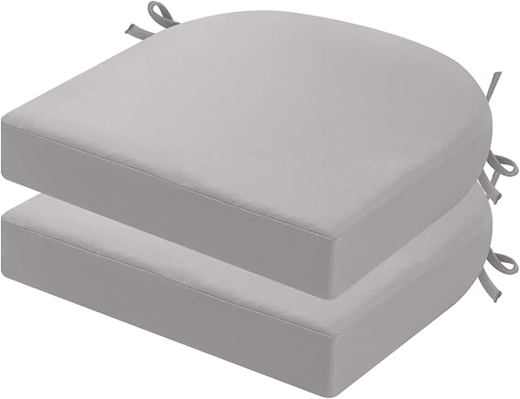 Outdoor Garden Chair Cushions Set of 2, 45x45cm, Grey