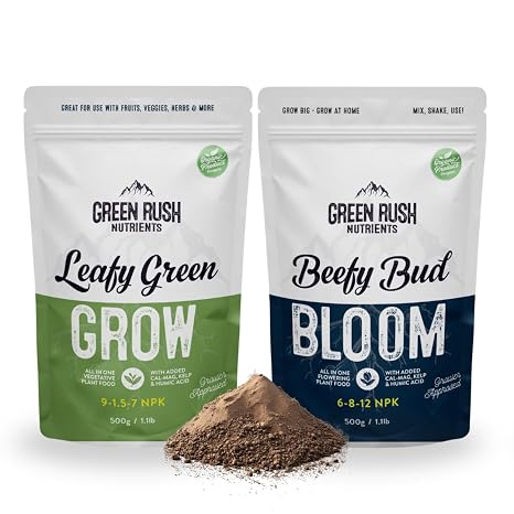 Organic Veg to Harvest Double Pack Indoor & Outdoor Fertilizer for Leafy Greens, Vegetables, Herbs & More Grow & Bloom Combo (500g - 4 Plants)