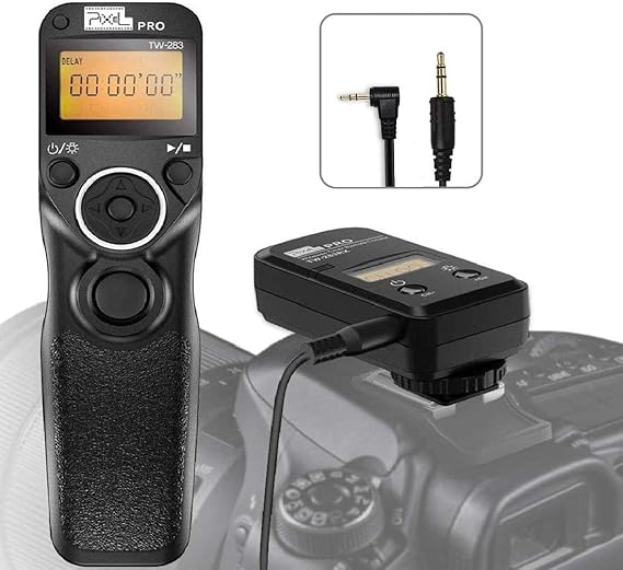 Pixel TW-283 E3 Wireless Shutter Release Cable Wired Remote Control Compatible Compatible for Canon XT XTi XS XSi T1i T2i T3 T3i T4i T5 T5i T6i SL1 EOS R R6 1300D 300D 60D 60Da 70D 80D 90D 850D 750D