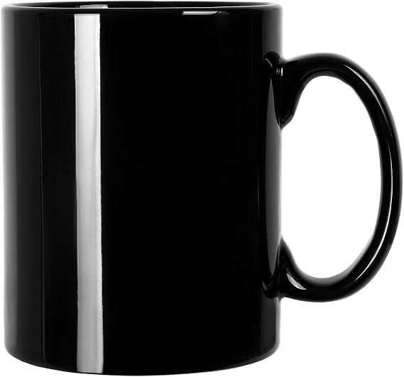Smilatte 20 OZ Extra Large Ceramic Coffee Mug, M017 Classic Porcelain Boss Super Big Tea Cup with Handle for Office and Home, Black