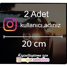 İnstagram Logolu Kullanıcı Adı - 2 Adet 20 Cm - Araç - Motor Sticker Etiketi Folyo Kesim