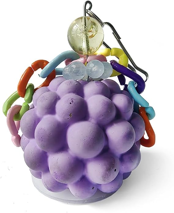 Bird Chewing Toys Bird Beak Grinding Stone Calcium Parakeet Treats for Budgies Cockatiels Conures Quaker Senegal Parrot (Purple)