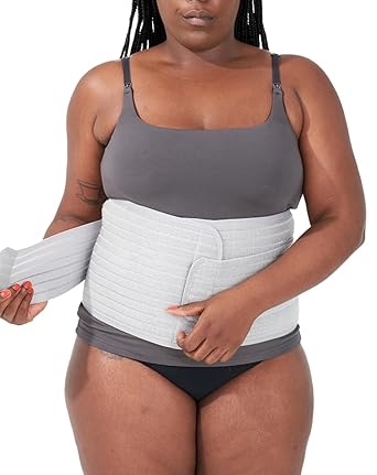 Bodily Postpartum Belly Band & Abdominal Binder for C-Section Recovery Adjustable Compression Belly Wrap for Post Surgery Abdominal Support Postpartum Belly Binder, Stomach Wrap, One Size
