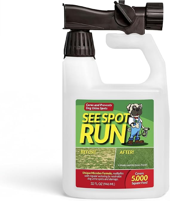See Spot Run Lawn Protection | Dog Urine Grass Saver That Cures and Prevents Burn Spots. Pet Safe All Natural Lawn Saver for Dogs. Safe to Use With Your Lawn Fertilizer | Made in USA Lawn Care Product