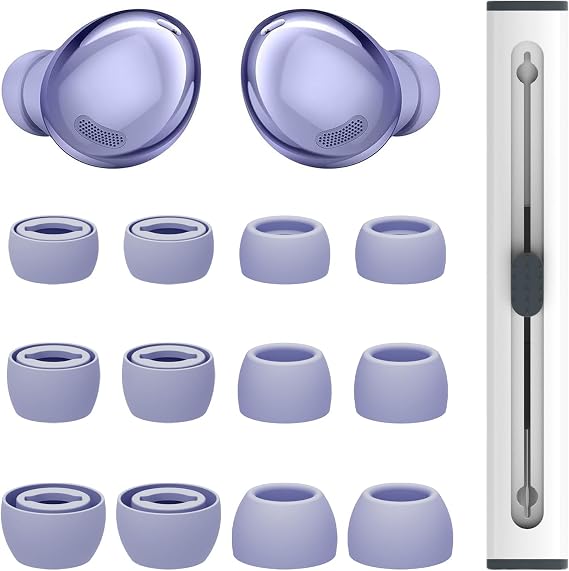6 Pairs Replacement for Samsung Galaxy Buds Pro Headphones, Eartips Silicone Tips Earbuds Set for Samsung Galaxy Buds Pro Headphones Fit in Case Ear Tips,L/M/S Earplug (Phantom Black) (Violet)