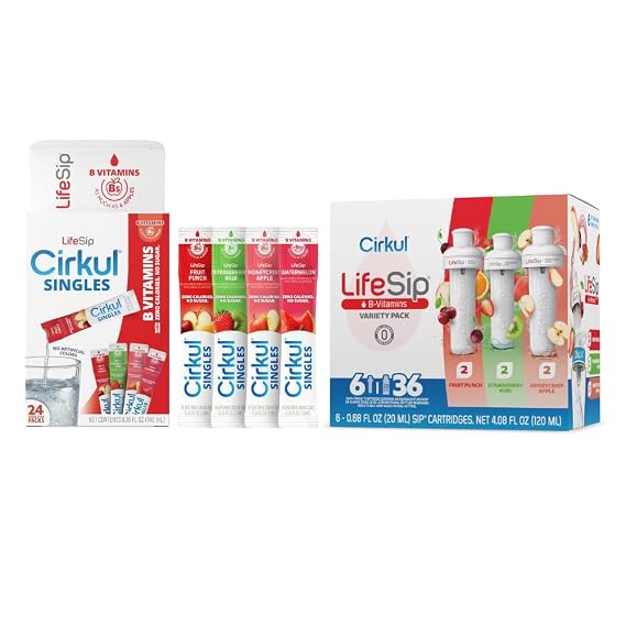 Cirkul LifeSip (Cartridges and Singles) Variety Pack. No Sugar, Zero Calories, No Artificial Colors