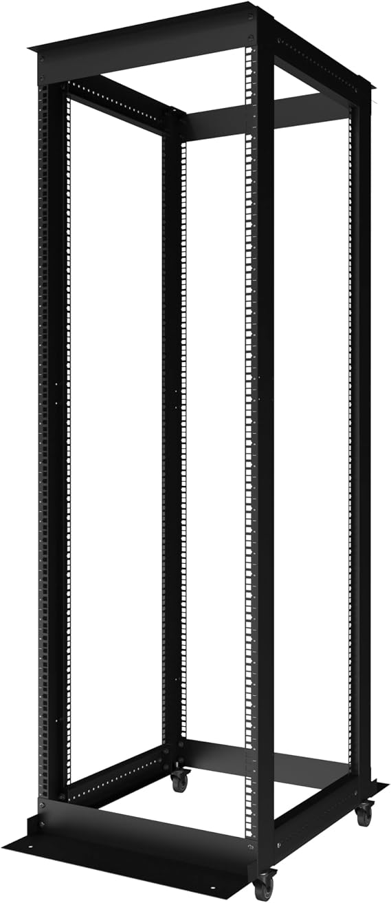 Sysracks Open Frame Server Rack 42U - Adjustable 19-inch Rackmount for Data Center, Network, and Home Server - 440lb Capacity, Vented - Ideal for IT Equipment, Servers, Networking Gear Relay