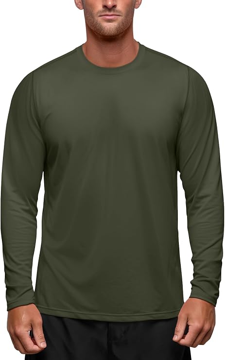 Zengjo Mens Athletic Shirts Long Sleeve Moisture Wicking UPF 50 Workout Tee