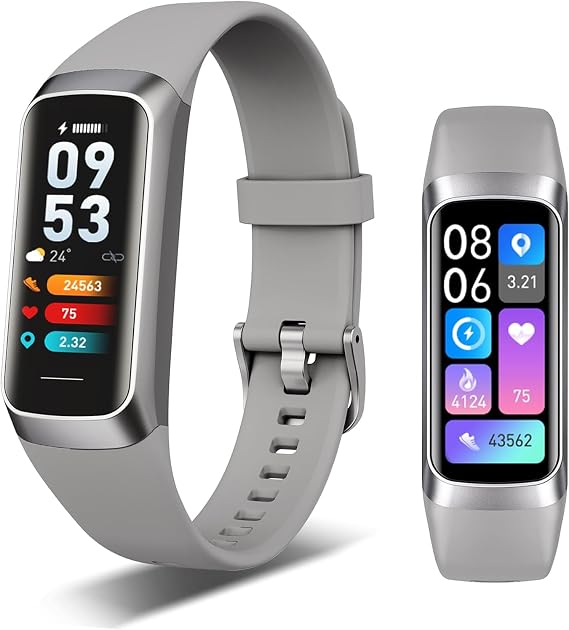 Fitness Tracker Smartwatch 1.43" AMOLED Display, Blood Pressure & Body Temperature Monitor