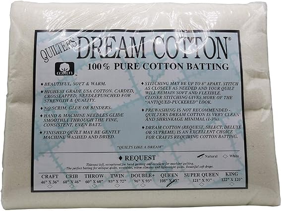 Quilter's Dream Natural Cotton Batting Request Loft Queen