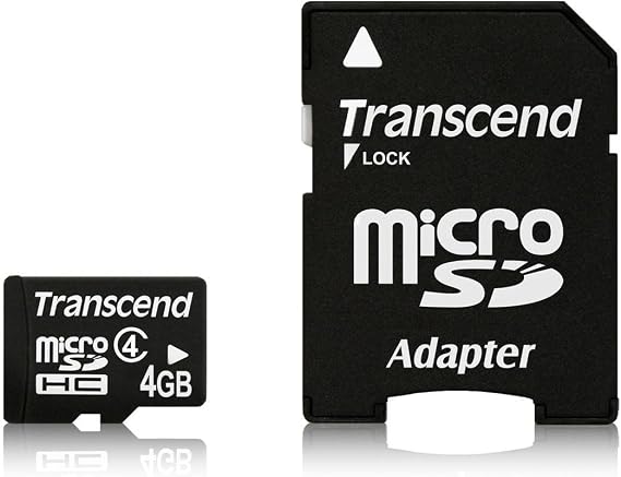 Transcend 4 GB Class 4 microSDHC Flash Memory Card TS4GUSDHC4