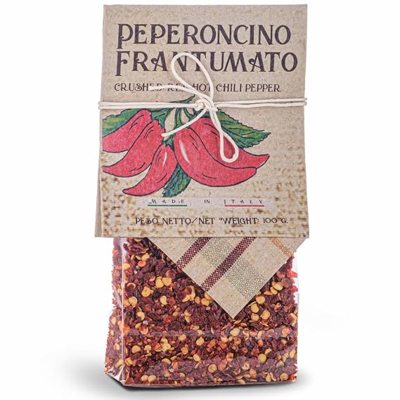 ARTIGIANI DEI SAPORI - Crushed Hot Red Chili Pepper Flakes, 3.5 oz | Spicy Herb Seasoning in Bag, Italian Pepperoncino, Packed in Calabria, Product of Italy
