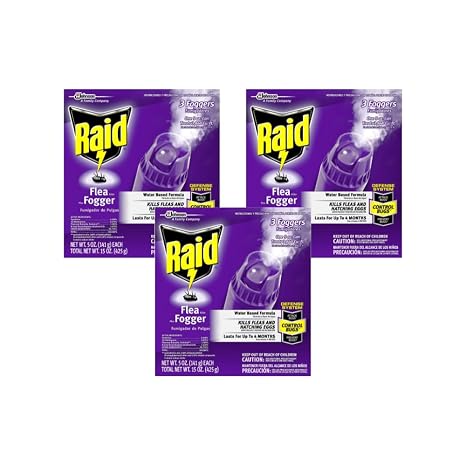 Raid Flea Fogger Plus Killer Indoor Flea Control Water Based Formula Kills Fleas and Hatching Eggs 5 Ounce Cans 3 Count (Pack of 3)
