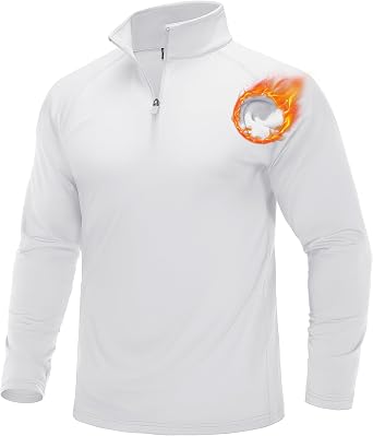 MAGCOMSEN Men's Quarter Zip Pullover Long Sleeve Sweatshirts Fleece Lined Golf Pullover Thermal Gym Workout Tops