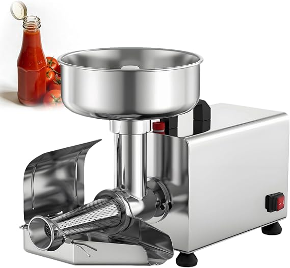 Electric Sauce Making Machine Commercial Fruit Puree Maker 450W 304 Stainless Steel 8.5 Inch Large Chute for Tomato Strawberry Jam