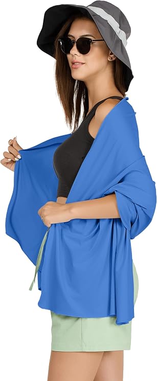 VENVSBEE Shawl Wraps For Women UPF 50+ UV Sun Protection Summer Shawl Lightweight Cooling Travel Scarf Beach Cover Up