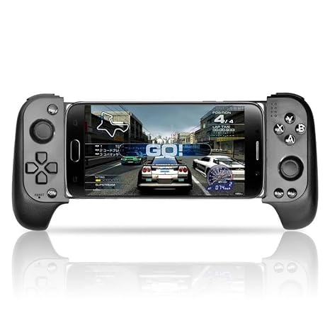 PinPle Mobile Game Controller, Telescopic Wireless Bluetooth Controller Gamepad for Android Phone, with Flexible Joystick, Black