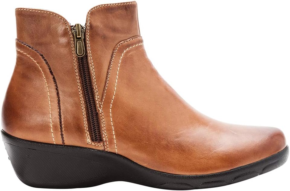 Propet Womens Waverly Round Toe Zippered Casual Boots Ankle Low Heel 1-2" - Black