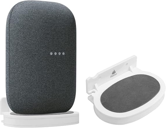 フローティングスピーカーシェルフ Google Nest Audio対応 小型ウォールシェルフマウントスタンド デスクトップスタンド ケーブル管理ベーススタンドシェルフ付き ホワイト