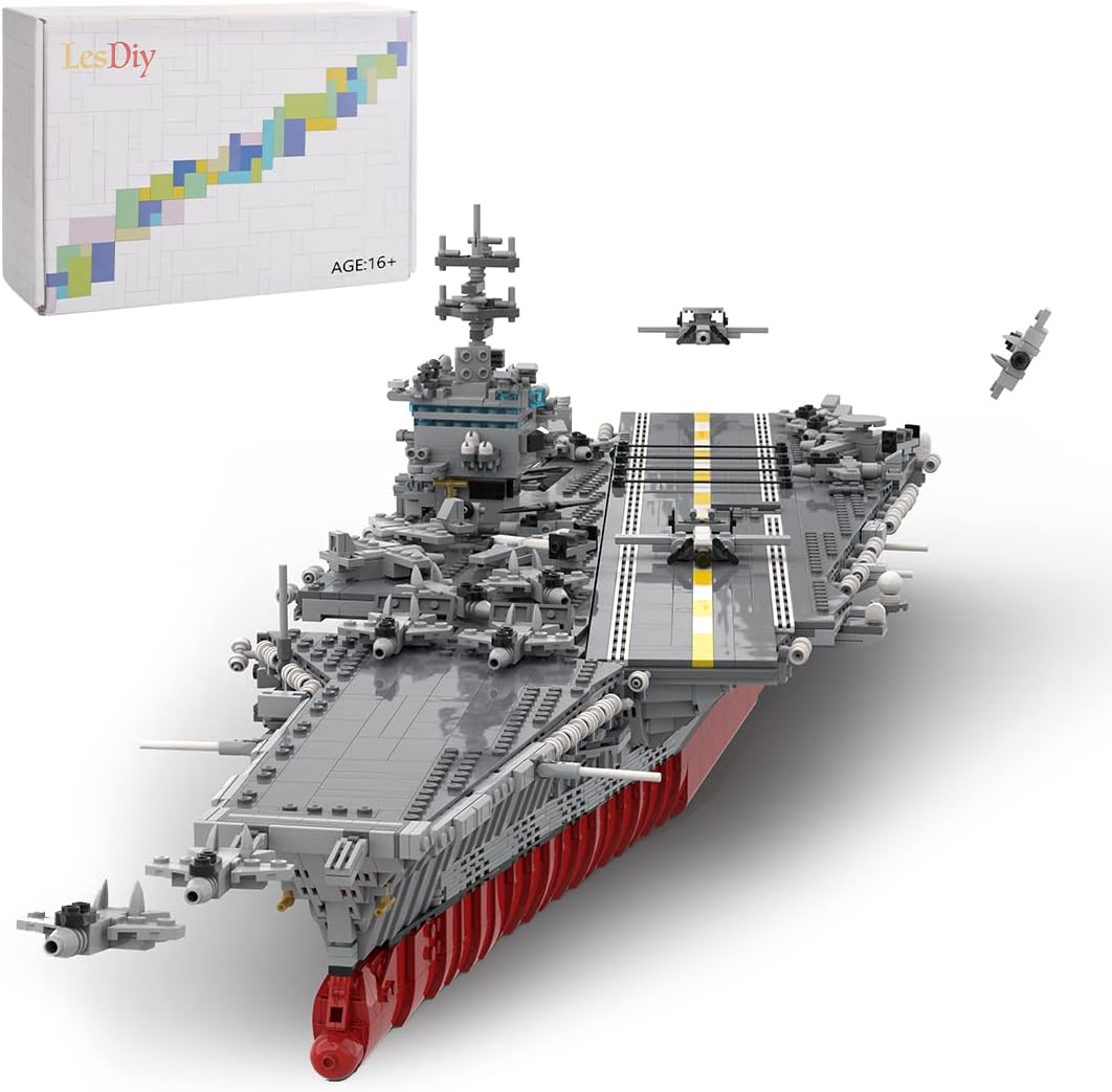 Yegan 1:350 USS Enterprise CVN-65 Nuclear Aircraft Carrier Block Model MOC Construction Battleship Warship Cruiser Collection Challenge Building Toy for Lego 4,866 Pieces