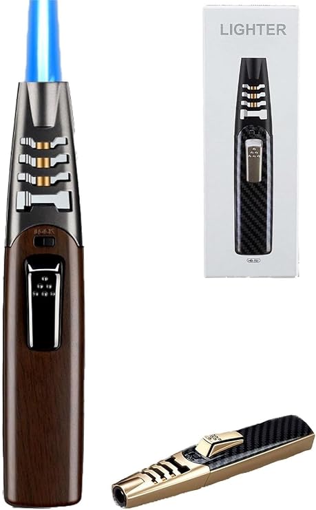 Fire Blaze Lighter Electric,Lighter Electric, Bright Blaze Torch Lighter, Powerful Adjustable Flame Dual-Arc Torch Lighter, Lighters for Outdoor Use(Brown Black)