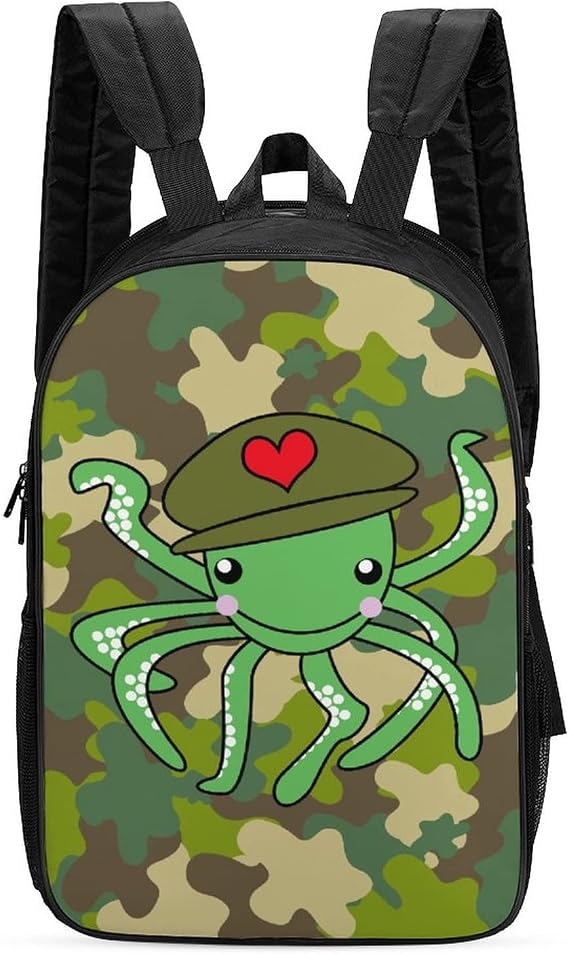 Personalized City Backpacks Teens Daily Bag Camouflage Octopus Printed Casual Daypack Rucksack