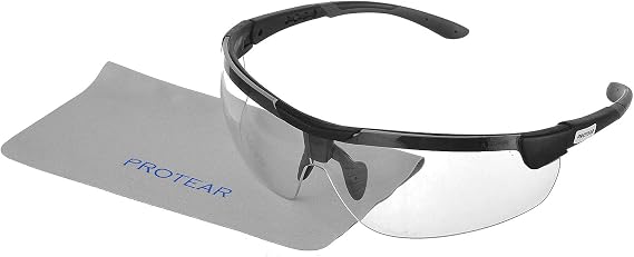 Anti-Fog Safety Glasses Clear Work Goggles for Men and Women ANSI Z87.1 Eye Protection For Shooting Sports Protective Eyewear Scratch Resistant Lens 99.9% UV Shielding (Black)