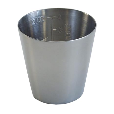 Graham-Field 3241 Grafco Graduated Medicine Cup for Hospital and Homecare Use, Stainless Steel, 2 Oz Capacity, 2" x 1-3/4"