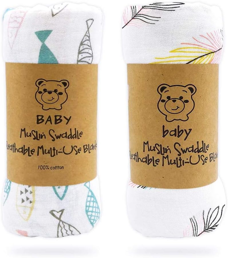 LASOLL Swaddle Baby Bath Towel, Gauze Towel, Baby Blanket, Baby Comforter, Nursing Cape, Play Mat, Double Gauze, Heat Retention, Absorbent, Quick Drying, Bacterial Prevention, Newborn, Baby Shower