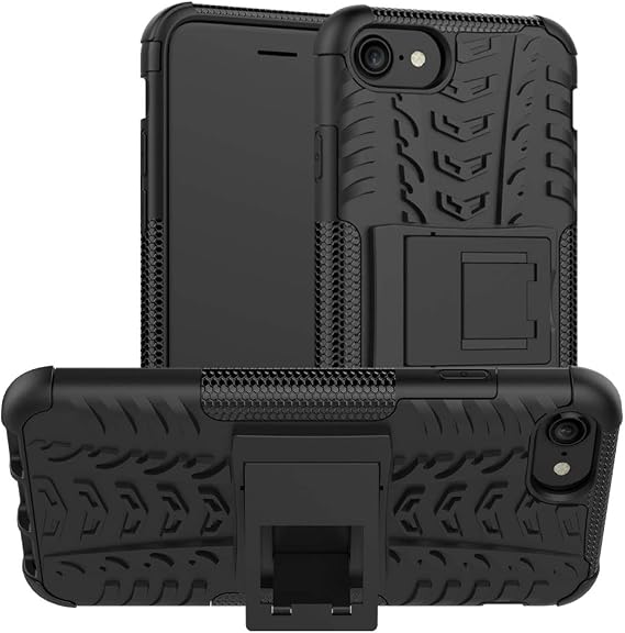 iCatchy For iPhone SE 2020 Case,iPhone 8 Case,iPhone 7 Case Heavy Duty Hard Tough Dual Layer Hybrid Shockproof Cover compatible For iPhone SE 2020 Phone Case (Black)