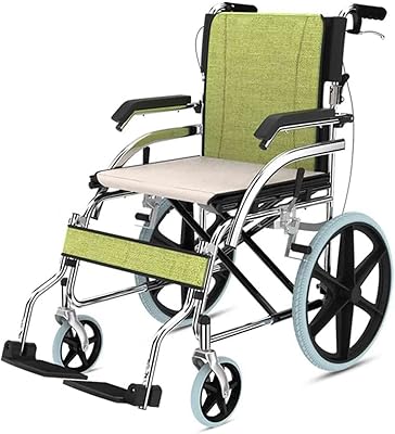Folding Wheelchair for The Elderly and Disabled, Lightweight and Portable Wheelchair, Folding footrest and armrests