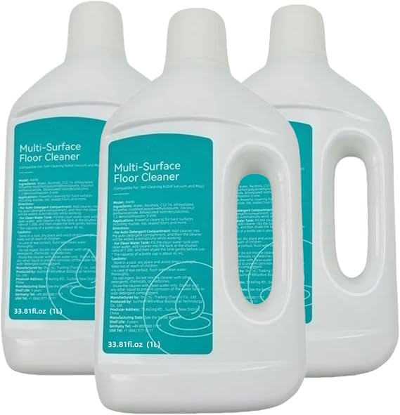 Floor Cleaning Solution Compatible with Dreame X50 Ultra X40 Ultra L40 Ultra X30 W10/W10 Pro/L10s Ultra/S10 /S10 PRO/S10 Plus Robot Vacuum, 1000mL, 3-Pack